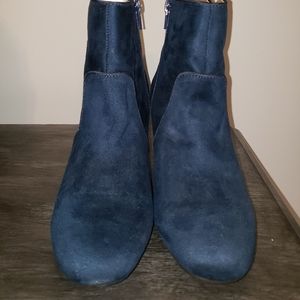 New Women Blue 10M Faux Suede Bootie